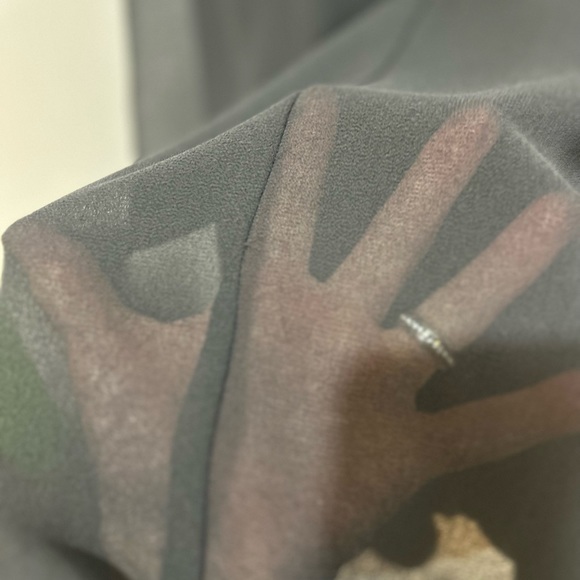 STUDIO 1 BLACK CHIFFON MIDI DRESS SLEEVELESS beaded front 22 inches bust 44 L - Picture 7 of 7